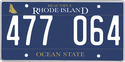 RI license plate 477064