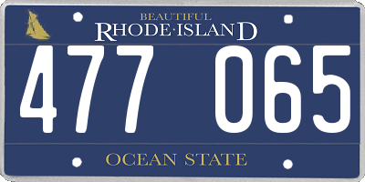 RI license plate 477065