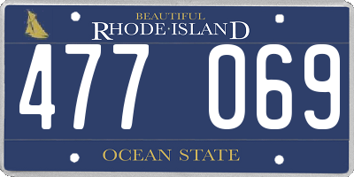 RI license plate 477069