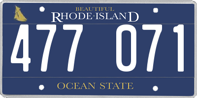 RI license plate 477071