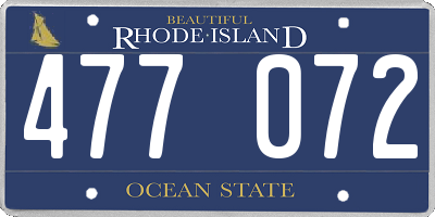 RI license plate 477072