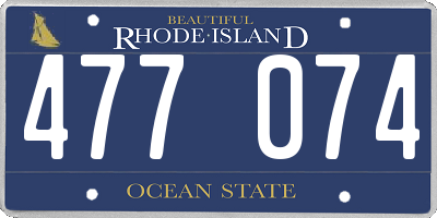 RI license plate 477074