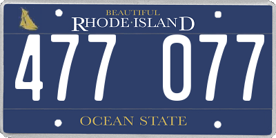 RI license plate 477077