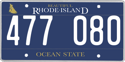 RI license plate 477080