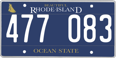 RI license plate 477083