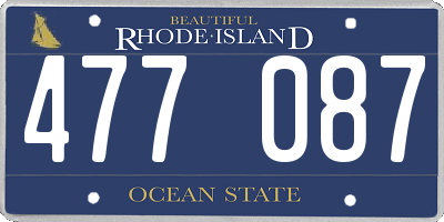 RI license plate 477087