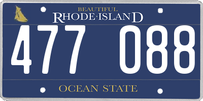 RI license plate 477088