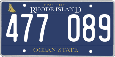 RI license plate 477089