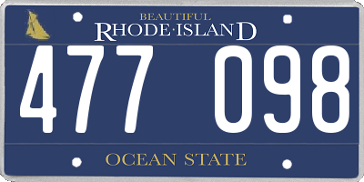 RI license plate 477098