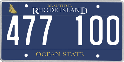 RI license plate 477100