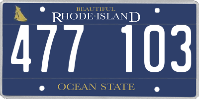 RI license plate 477103