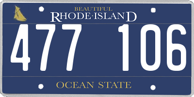 RI license plate 477106