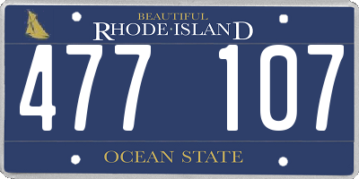 RI license plate 477107