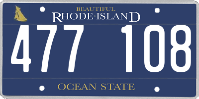 RI license plate 477108