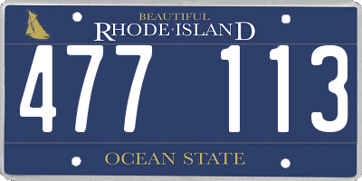 RI license plate 477113