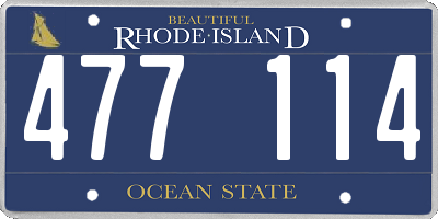 RI license plate 477114