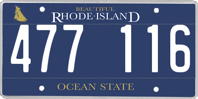 RI license plate 477116