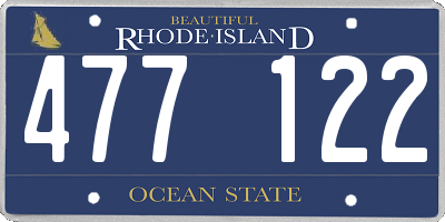 RI license plate 477122
