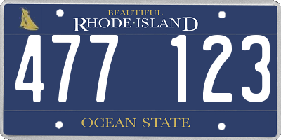 RI license plate 477123