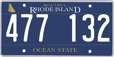RI license plate 477132