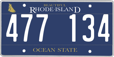 RI license plate 477134