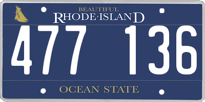 RI license plate 477136