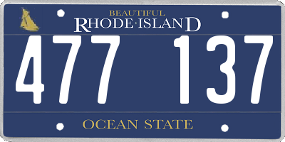 RI license plate 477137