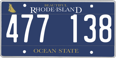 RI license plate 477138