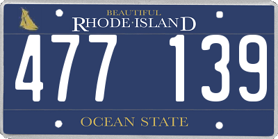 RI license plate 477139