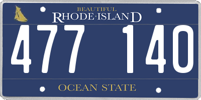 RI license plate 477140