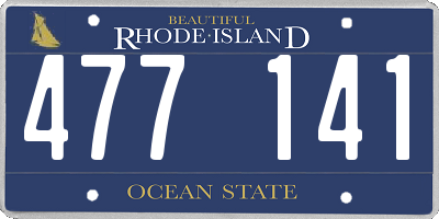 RI license plate 477141