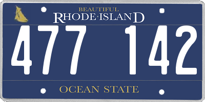 RI license plate 477142