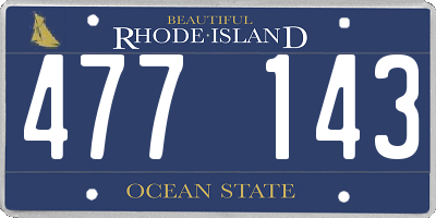 RI license plate 477143