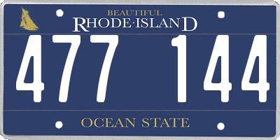 RI license plate 477144
