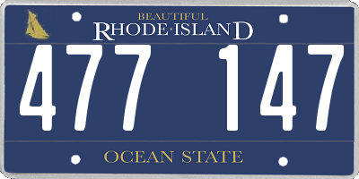 RI license plate 477147