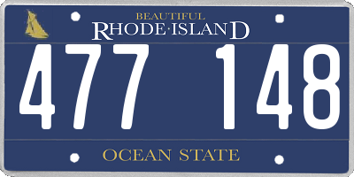 RI license plate 477148