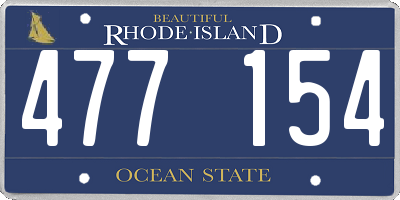 RI license plate 477154