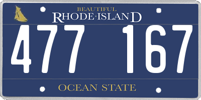 RI license plate 477167