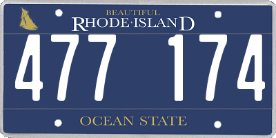 RI license plate 477174