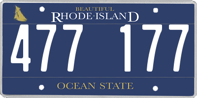 RI license plate 477177