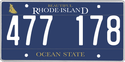 RI license plate 477178