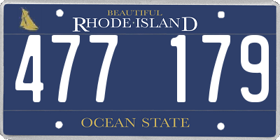 RI license plate 477179