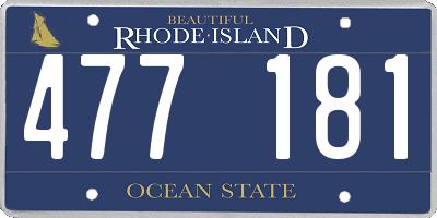 RI license plate 477181