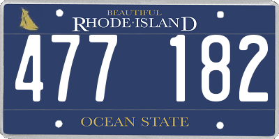 RI license plate 477182