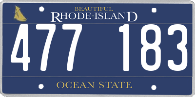 RI license plate 477183