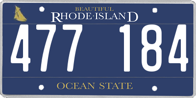 RI license plate 477184