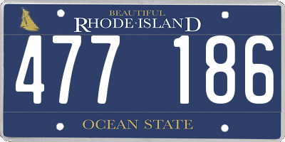 RI license plate 477186