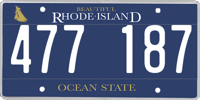 RI license plate 477187