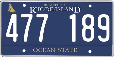 RI license plate 477189