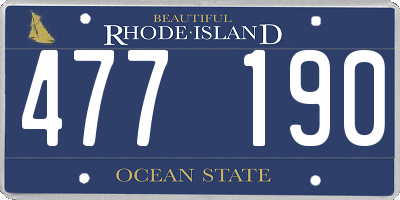 RI license plate 477190